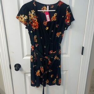New xhilaration Floral Dress Womens xs black orange